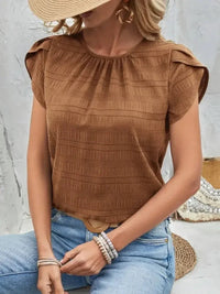 Round Neck Petal Sleeve Top - Update AvenueT-ShirtsTrendsi100100086972124100100086972124d8685a91 - e482 - 4600 - bf01 - 6fe71000ee44 - Max - OriginCaramel