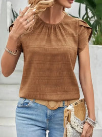 Round Neck Petal Sleeve Top - Update AvenueT-ShirtsTrendsi10010008697212410010008697212409d832f7 - bf21 - 439f - aaee - dd81b8da4ecf - Max - OriginCaramel