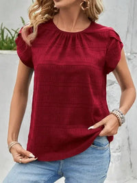 Round Neck Petal Sleeve Top - Update AvenueT-ShirtsTrendsi10010008697315410010008697315403f5634c - f574 - 4a81 - b68b - f9dff1a90e5e - Max - OriginBurgundy