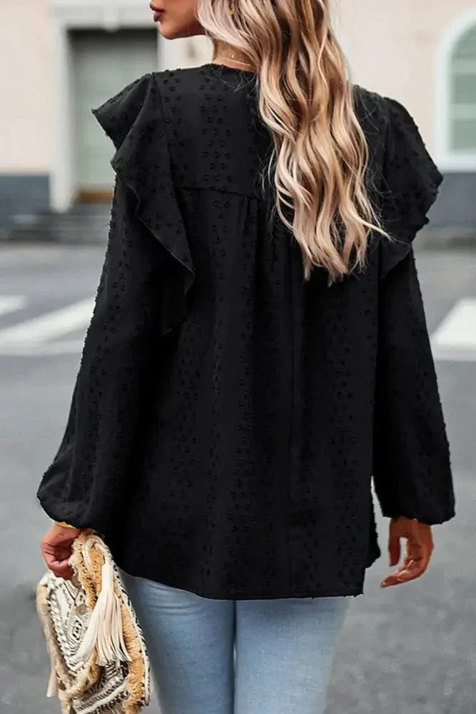 Round Neck Ruffled Blouse - Update AvenueTrendsi10010112596396410010112596396467bffec5e2d04ff9af3b644273ea955b - MaxBlack