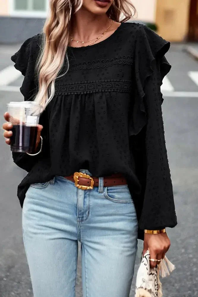 Round Neck Ruffled Blouse - Update AvenueTrendsi100101125963964100101125963964f69c060d0dc248e3a2340d6afc3ee4df - MaxBlack