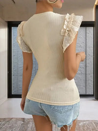 Round Neck Ruffled Cap Sleeve Top - Update AvenueT-ShirtsTrendsi100100139750586100100139750586b84b35a73ad948ed9f0e244f7d690709 - Max - OriginApricot