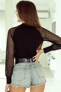 Round Neck Semi - Sheer Sleeve Blouse - Update AvenueTrendsi1001012447108741001012447108748fc3c820 - 35c0 - 4bcc - 8354 - 95544f880eb3 - MaxBlack