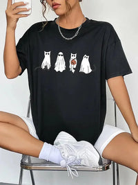 Round Neck Short Sleeve Ghost Graphic T-Shirt - Update AvenueHalloweenTrendsi100101083979609100101083979609b83cf8a2e4ab4880a6e88408bda8ac90 - MaxBlack