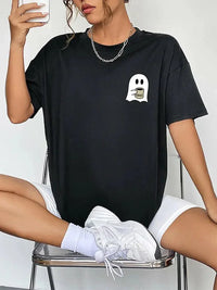 Round Neck Short Sleeve Ghost Graphic T-Shirt - Update AvenueHalloweenTrendsi100101805740972100101805740972319e42cf76204c118d35987ecfa7437c - MaxBlack
