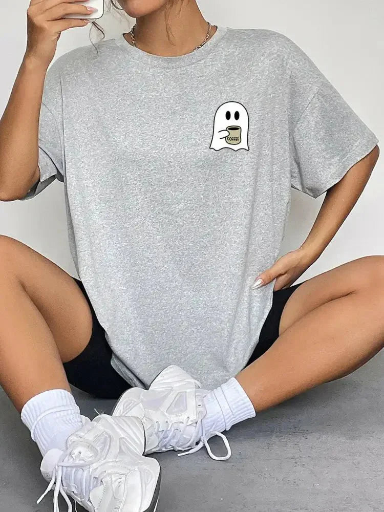 Round Neck Short Sleeve Ghost Graphic T-Shirt - Update AvenueHalloweenTrendsi1001018057474171001018057474179e05ffb4a438465989886bf911404a51 - MaxCloudy Blue