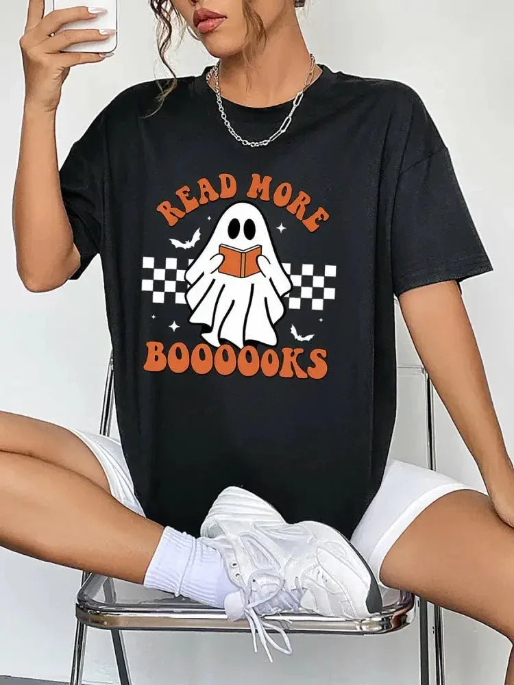 Round Neck Short Sleeve Ghost Graphic T-Shirt - Update AvenueHalloweenTrendsi100101997048228100101997048228c6dcc8edb42146498327d76a52079054 - MaxBlack