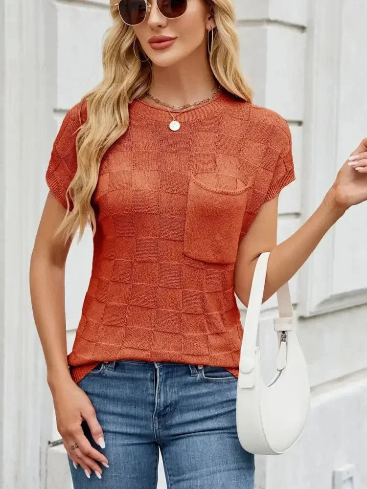 Round Neck Short Sleeve Knit Top - Update AvenueTrendsi100100882271962100100882271962d469c364 - 617e - 4a5a - 8531 - 7cc8517dbc63 - MaxCaramel
