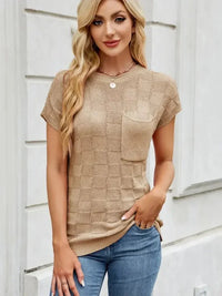 Round Neck Short Sleeve Knit Top - Update AvenueTrendsi10010088227230910010088227230985eb6999 - 81b2 - 4d81 - 98d0 - 060868e4c08f - MaxTan