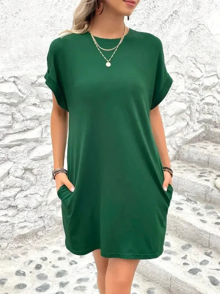 Round Neck Short Sleeve Mini Dress - Update AvenueEffortless Elegance: DressesTrendsi1001002449517601001002449517609d539e3d - 0361 - 4820 - b2ba - 1d66ee409371 - MaxDark Green