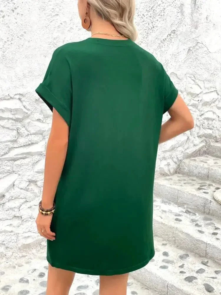 Round Neck Short Sleeve Mini Dress - Update AvenueEffortless Elegance: DressesTrendsi1001002449517601001002449517602139a467 - 948a - 44db - a120 - 9ad25faf135e - MaxDark Green