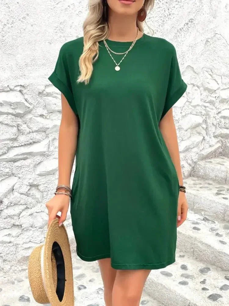 Round Neck Short Sleeve Mini Dress - Update AvenueEffortless Elegance: DressesTrendsi1001002449517601001002449517606033dd68 - 4ae5 - 42be - af13 - 7f86a9b05cbe - MaxDark Green