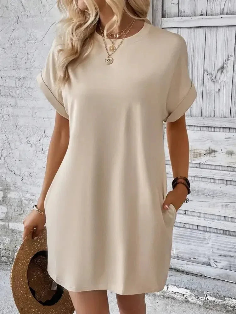 Round Neck Short Sleeve Mini Dress - Update AvenueEffortless Elegance: DressesTrendsi1001002449529151001002449529153e76b74a - 2524 - 4e12 - aefb - acdb6a9f1a20 - MaxTan