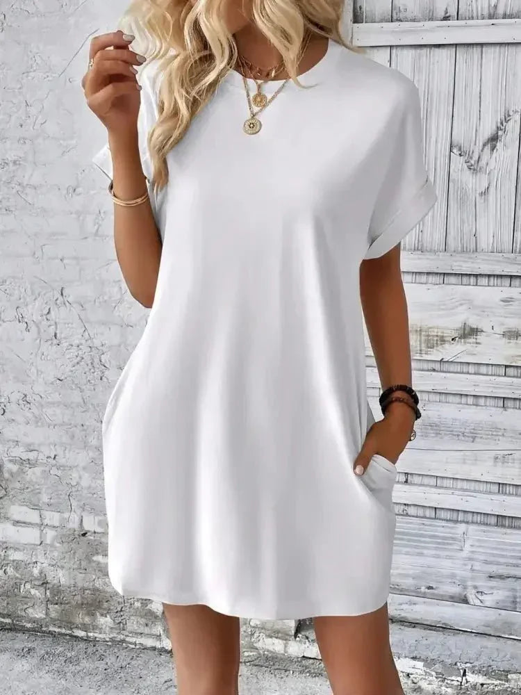 Round Neck Short Sleeve Mini Dress - Update AvenueEffortless Elegance: DressesTrendsi1001002449538291001002449538290c195877 - 2831 - 420f - 99d1 - 9433e6cce329 - MaxWhite