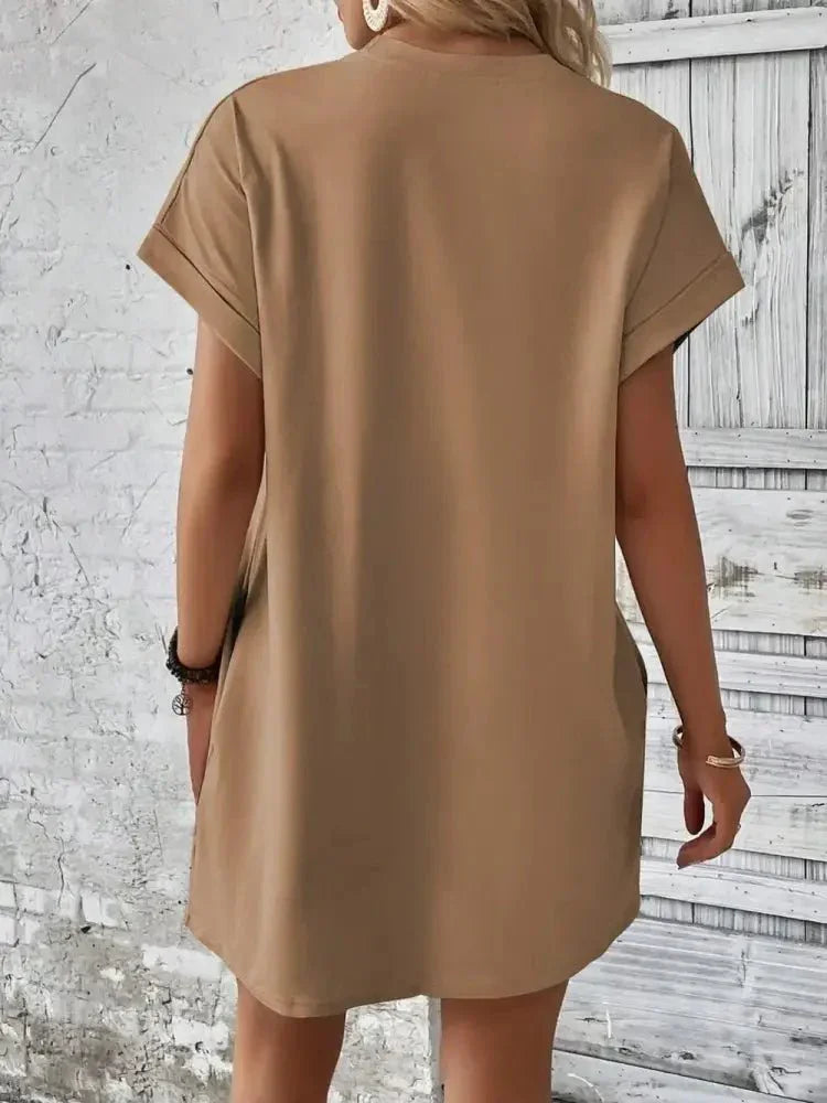 Round Neck Short Sleeve Mini Dress - Update AvenueEffortless Elegance: DressesTrendsi100100244954053100100244954053c18bc1ef - 3200 - 4916 - b9ca - 4ba311e69233 - MaxCamel