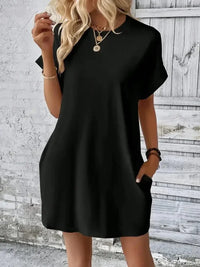 Round Neck Short Sleeve Mini Dress - Update AvenueEffortless Elegance: DressesTrendsi10010024495421110010024495421170d832f9 - 33ec - 4230 - a030 - 8c9b2a7a8eec - MaxBlack