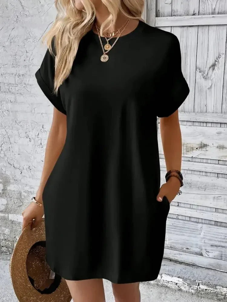 Round Neck Short Sleeve Mini Dress - Update AvenueEffortless Elegance: DressesTrendsi100100244954211100100244954211308cefe7 - 137f - 4321 - a88f - 9782200793c4 - MaxBlack