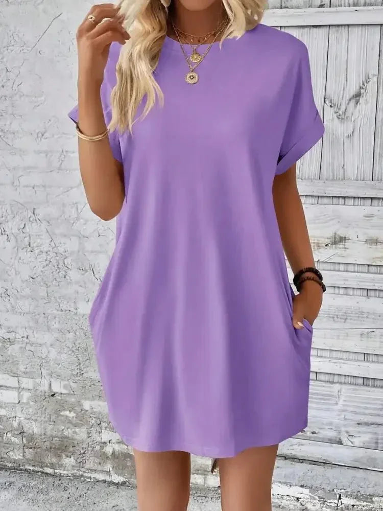 Round Neck Short Sleeve Mini Dress - Update AvenueEffortless Elegance: DressesTrendsi100100244956385100100244956385f6aa7578 - e6b2 - 4c9a - 9a15 - cb2287e2f32c - MaxLavender