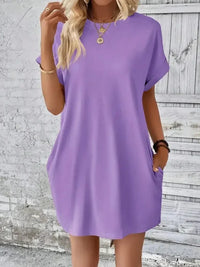 Round Neck Short Sleeve Mini Dress - Update AvenueEffortless Elegance: DressesTrendsi100100244956385100100244956385f6aa7578 - e6b2 - 4c9a - 9a15 - cb2287e2f32c - MaxLavender