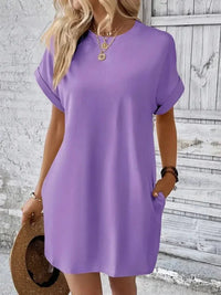 Round Neck Short Sleeve Mini Dress - Update AvenueEffortless Elegance: DressesTrendsi10010024495638510010024495638534b6eb4d - 32f8 - 4264 - 97a2 - a1cbafbb1137 - MaxLavender