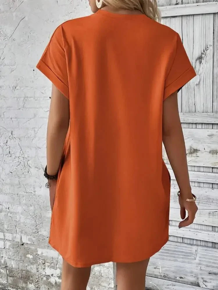 Round Neck Short Sleeve Mini Dress - Update AvenueEffortless Elegance: DressesTrendsi10010024495674910010024495674929634415 - 0ddf - 46c5 - a375 - a37a26b9e062 - MaxOrange