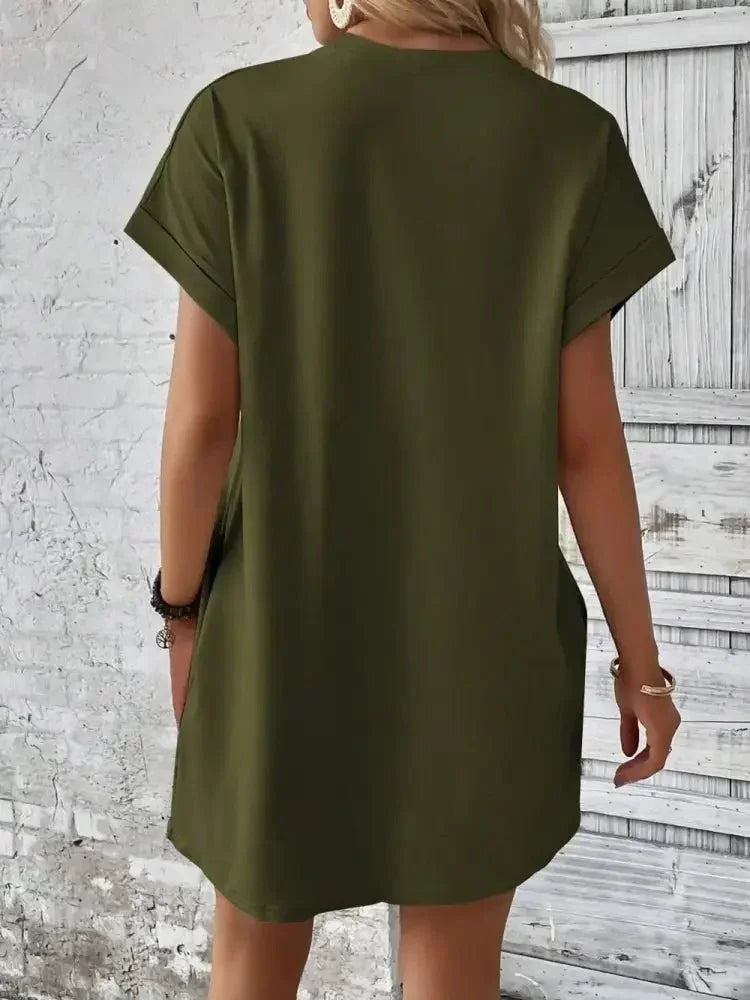Round Neck Short Sleeve Mini Dress - Update AvenueEffortless Elegance: DressesTrendsi100100244959768100100244959768443afa4c - f10e - 400e - 9982 - 96927f5d2e69 - MaxArmy Green