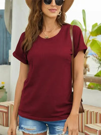 Round Neck Short Sleeve T-Shirt - Update AvenueT-ShirtsTrendsi1001001972491421001001972491422b67217c - bd89 - 4021 - b81a - 2b41e996e8c7 - Max - OriginBurgundy