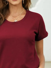 Round Neck Short Sleeve T-Shirt - Update AvenueT-ShirtsTrendsi10010019724914210010019724914269b2929c - 4e3e - 4848 - a5e7 - 076d4e194c16 - Max - OriginBurgundy