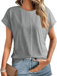 Round Neck Short Sleeve T-Shirt - Update AvenueT-ShirtsTrendsi100100308150886100100308150886b0dfc7bb6b934ecf8bd13af39ee799a9 - Max - OriginWhite