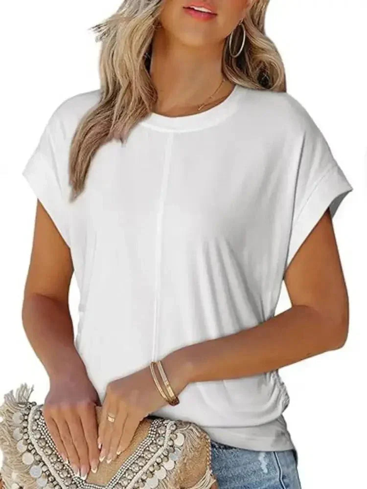 Round Neck Short Sleeve T-Shirt - Update AvenueT-ShirtsTrendsi100100308150886100100308150886110bad059fa147d88592dd3f63147d95 - Max - OriginWhite