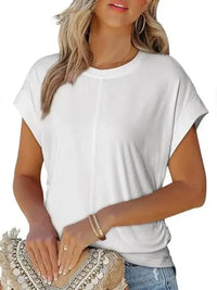 Round Neck Short Sleeve T-Shirt - Update AvenueT-ShirtsTrendsi100100308150886100100308150886110bad059fa147d88592dd3f63147d95 - Max - OriginWhite