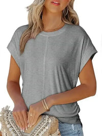 Round Neck Short Sleeve T-Shirt - Update AvenueT-ShirtsTrendsi1001003081584331001003081584334f8860d14cff4a1ca378b4b92c6f1c70 - Max - OriginGray