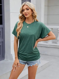 Round Neck Short Sleeve T-Shirt - Update AvenueT-ShirtsTrendsi100100490151304100100490151304cb3f86c3c57942b79fa638a208e70465 - Max - OriginDark Green