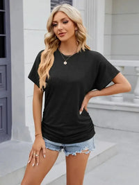 Round Neck Short Sleeve T-Shirt - Update AvenueT-ShirtsTrendsi100100490153502100100490153502af74414a27d4424d85007ac93574a457 - Max - OriginBlack