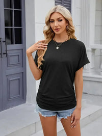 Round Neck Short Sleeve T-Shirt - Update AvenueT-ShirtsTrendsi100100490153502100100490153502a47161ade27c4b1183e52c57144f5bbb - Max - OriginBlack