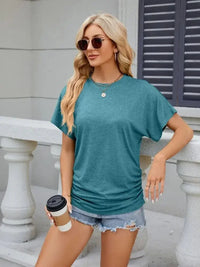 Round Neck Short Sleeve T-Shirt - Update AvenueT-ShirtsTrendsi10010049015384110010049015384129a5759579954f4fb51934f75a93089f - Max - OriginPeacock Blue