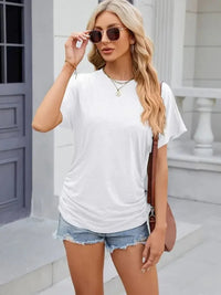 Round Neck Short Sleeve T-Shirt - Update AvenueT-ShirtsTrendsi1001004901573431001004901573434410c0c24a3344c789c308278a956f31 - Max - OriginWhite