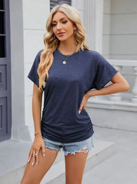 Round Neck Short Sleeve T-Shirt - Update AvenueT-ShirtsTrendsi100100490157594100100490157594d28cd53196844c53ac41e25a664297b2 - Max - OriginNavy Blue