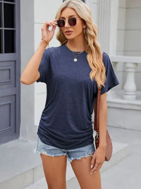 Round Neck Short Sleeve T-Shirt - Update AvenueT-ShirtsTrendsi10010049015759410010049015759461cf5035f539412fb1ea1bddb0b64c3d - Max - OriginNavy Blue