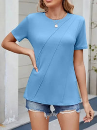 Round Neck Short Sleeve T-Shirt - Update AvenueT-ShirtsTrendsi100100895972889100100895972889d3e511b6 - d0e2 - 4f0b - b4d1 - 1e5574f2437d - Max - OriginSky Blue
