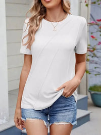 Round Neck Short Sleeve T-Shirt - Update AvenueT-ShirtsTrendsi10010089597492410010089597492432a59724 - c79a - 4c14 - b6b7 - 9321c8f2788d - Max - OriginWhite