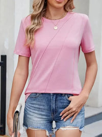 Round Neck Short Sleeve T-Shirt - Update AvenueT-ShirtsTrendsi100100895978570100100895978570f4474671 - dce8 - 4bb8 - 85ca - bea8ba8b5be2 - Max - OriginBlush Pink