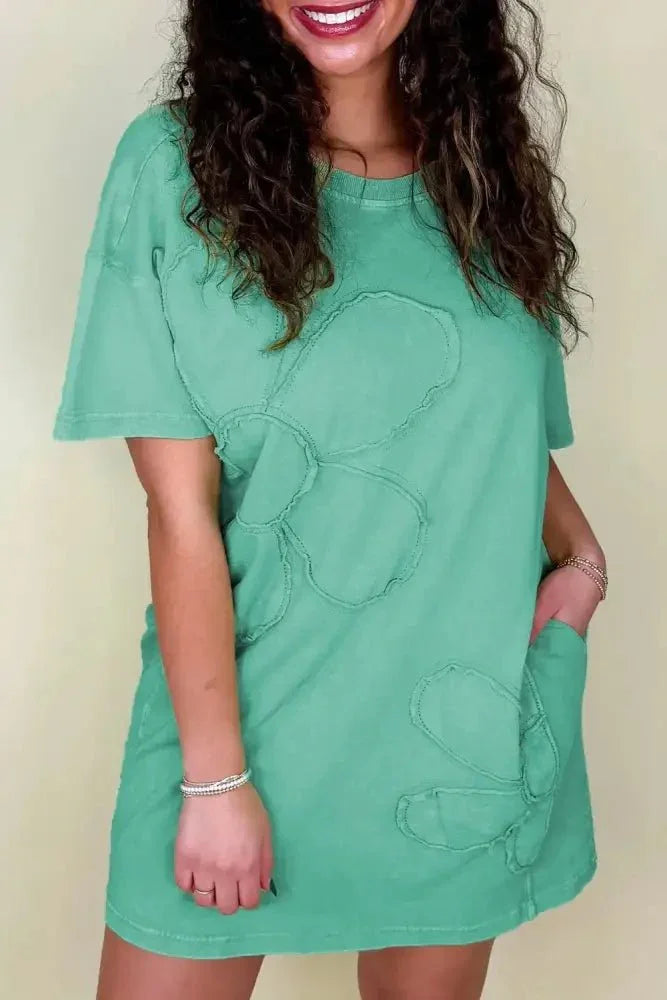 Round Neck Short Sleeve Tee Dress - Update AvenueTrendsi10010072021159610010072021159607213254 - a306 - 4ad1 - ad0d - f3a2008796f1 - Max - OriginTurquoise