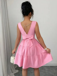 Round Neck Sleeveless Tiered Dress