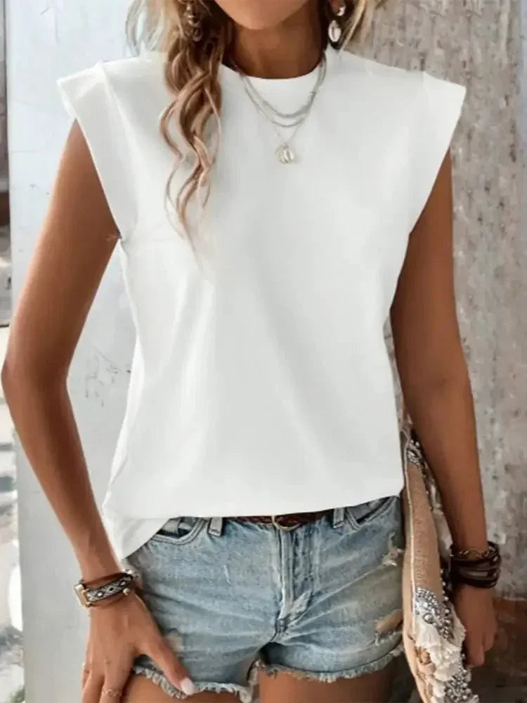 Round Neck Solid Color Top - Update AvenueT-ShirtsTrendsi1001002567616601001002567616609b5765f64f1140c59f97833ee8f9d7e2 - Max - OriginWhite