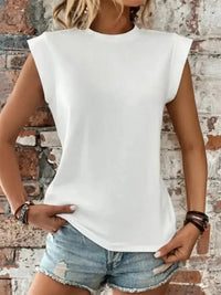 Round Neck Solid Color Top - Update AvenueT-ShirtsTrendsi100100256761660100100256761660f229750183514bc59ce1cecbe35fcf3f - Max - OriginWhite