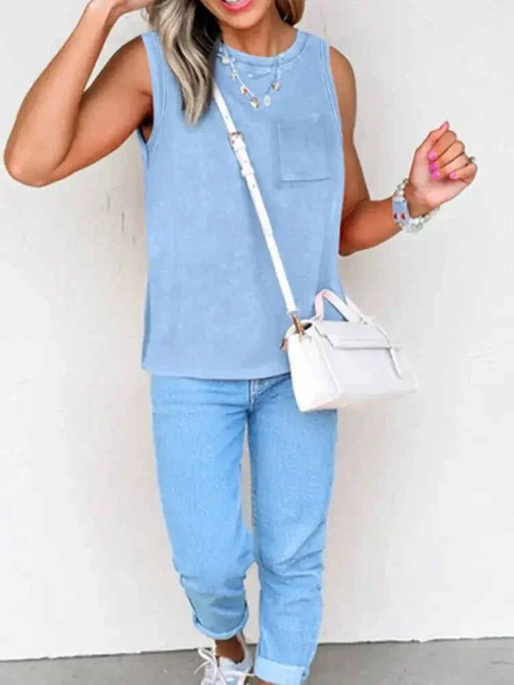 Round Neck Tank with Chest Pocket - Update AvenueTanks & CamisTrendsi1001008626956691001008626956694a33f89c - edff - 48f9 - 8711 - f4e4f6cd7c97 - Max - OriginLight Blue