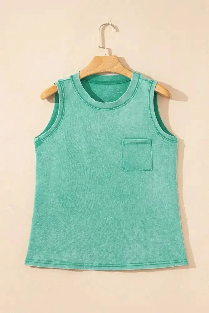 Round Neck Tank with Chest Pocket - Update AvenueTanks & CamisTrendsi100100862699690100100862699690c38f3b02 - 7973 - 43a3 - a9ec - 01edda065fd2 - Max - OriginTurquoise