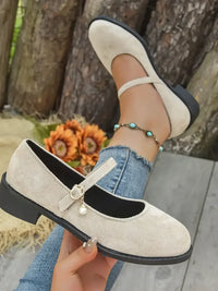 Round Toe Block Heel Mary Jane Loafers