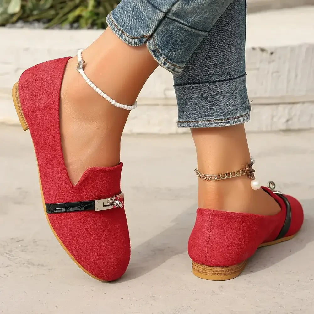 Round Toe Flat Suede Slip-Ons